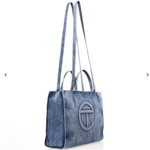 Medium denim shopper